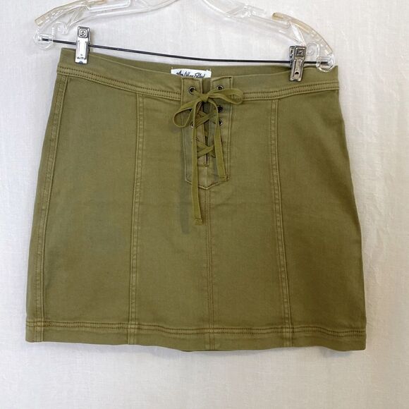 Denim Skirt Size Medium Others Follow Olive Green - Picture 1 of 5